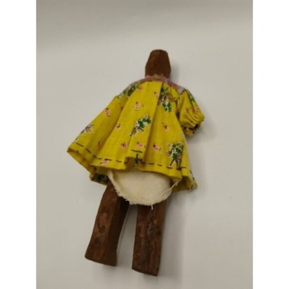 ANTIQUE VTG WOOD CARVED FOLK ART DOLL PRIMITIVE 6" - Picture 10 of 16